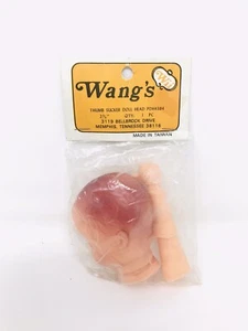 Wang's Baby Doll Head & Hands Sucking Thumb Blue Eyes Rubber/Vinyl New! Vintage - Picture 1 of 5