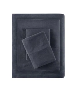 INTELLIGENT DESIGN Jersey-Knit Cotton Blend 3-Pc. Sheet Set, Twin XL Drk Gry - Picture 1 of 4
