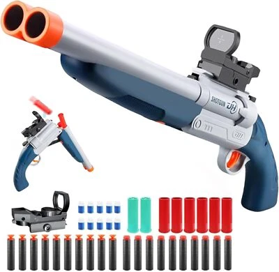 Outdoor Toy Gun Foam Dart Shotgun Blaster Double Barrel Shell Soft Bullet Rifle - Image 1 of 4
