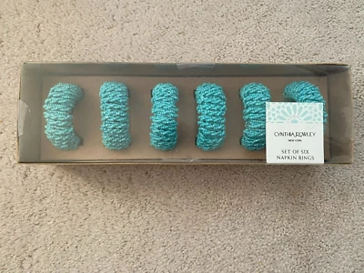 Nuevo Juego de 6 servilleteros con cuentas turquesa Cynthia Rowley Foto 1 de 2