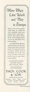 1927 print ad Thos. Cook & Son Independent Travel Escorted, Educational ToursBel - Picture 1 of 8