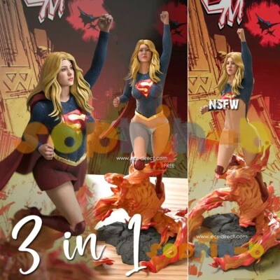 Supergirl NSFW 3 in 1 Resin 1:4 Model Kit Unpainted 3d Print GK Statue Figure - Image 1 of 4