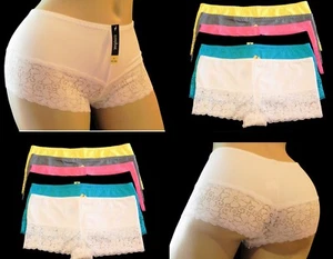 Damen freche Stretch Spitze brasilianische Booty Boyshort Höschen - Bild 1 von 6