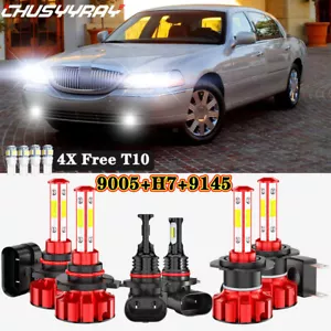 For Lincoln Town Car 2003-2011 6X 6000K LED Bulbs Headlight Hi/Lo + Fog Light - Picture 1 of 23