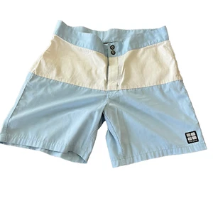 Insight Retro Snap Boardshort - 32 - Back Zip Pocket - Blue/Cream - Picture 1 of 4