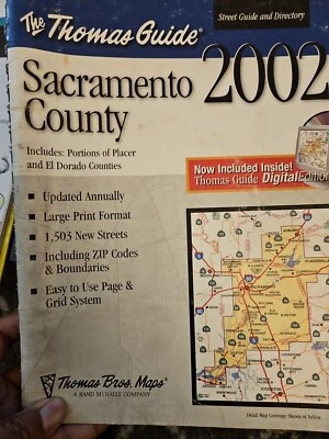 Sacramento County 2002 Thomas Guide street Map Placer El Dorado Sealed CD w/code - Image 1 of 4