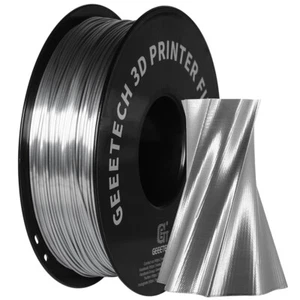Sale GEEETECH PLA Filament 1.75mm 1KG for 0.4mm Nozzle 3DPrinter Silk Silver US - Afbeelding 1 van 5