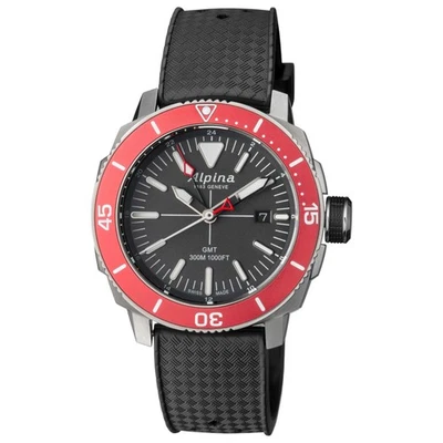 Alpina Men's Seastrong Diver GMT Quartz Gray Dial 44mm Watch AL-247LGBRG4TV6 - Image 1 of 3