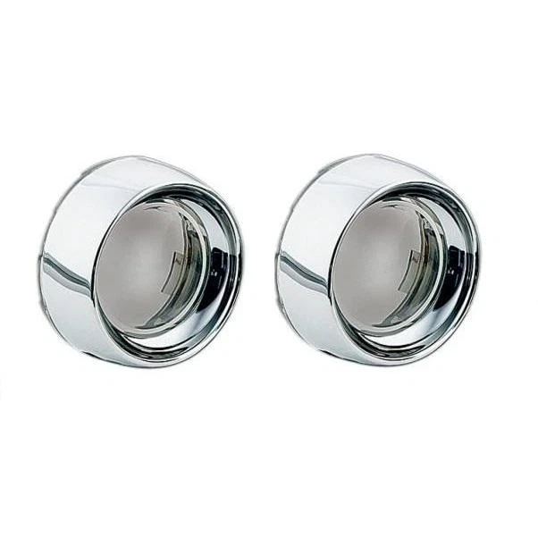 Kuryakyn Deep Dish Turn Signal Bezels With Lenses Chrome Smoke Harley Davidson - Image 1 of 1