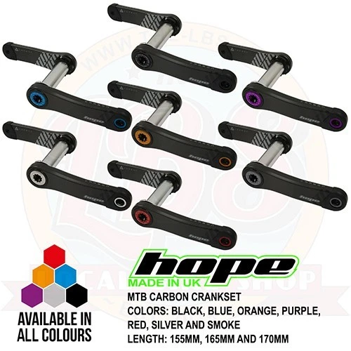 Juego de bielas Hope Carbon MTB manivela eje de 30 mm con herramientas - Todas las opciones y colores - Nuevo Foto 1 de 1