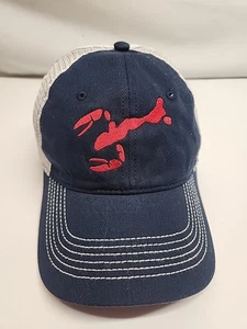 Crab Logo Cap Hat Blue White Mesh Back Adjustable Embroidered - Picture 1 of 8