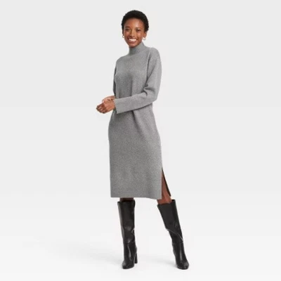 Women's Long Sleeve Midi Sweater Dress - A New Day - Image 1 of 4