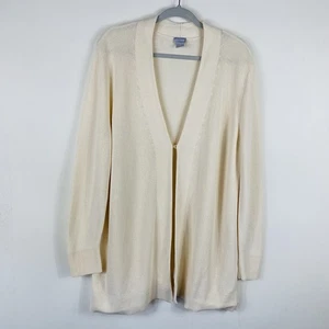 Cárdigan Suéter Chico's Talla XL 16 3 Texturizado Midi Mezcla Algodón Crema - Imagen 1 de 5