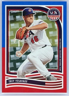 2024 USA Baseball Stars Stripes #6 Trey Yesavage Red White American Flag 1/13 - Image 1 of 2