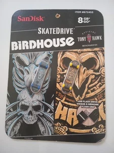 NEW SANDISK Skatedrive Tony Hawk Birdhouse Skateboard Skull MAYAN USB 2 PacK 8GB - Afbeelding 1 van 5