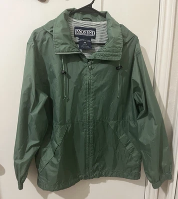 LANDS END Wind Breaker Hooded Women’s Sz M 10-12 Adjustble Waist/Hood Zip Jacket - Image 1 of 4