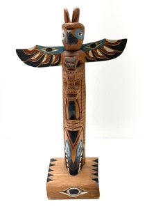 Wayne Williams 13” Totem Pole Carved Signed Northwest Coast William Shelton - Picture 1 of 12