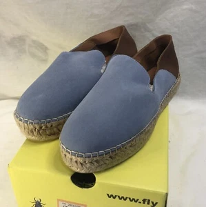 Fly London Women's PULY522FLY Suede Shoes Slip-on Sky blue Uk Size 7 Eu 40 #374 - Picture 1 of 12