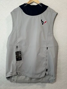 NWT 2017 NFL Houston Texans Nike Dri-Fit Gray/Navy Blue Hoodie Vest Jacket Sz L - Picture 1 of 10