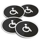 4x Round Stickers 10 cm - Disabled Toilet Sign Office Cafe  #7841