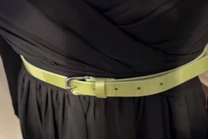 Via Spiga Italy Genuine Leather Lime Green Belt, Sz Medium, 47-84 - Picture 1 of 12