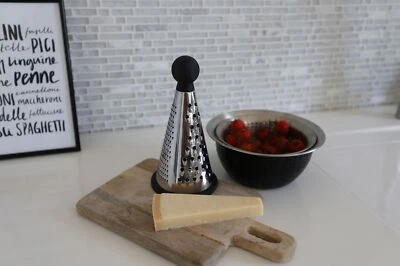 Edelstahl Küchenreibe rund schwarz Raspel Universalreibe Käsereibe Gemüsereibe - Bild 1 von 4