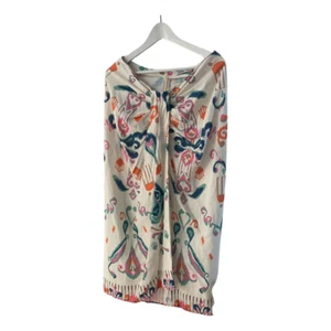 ZARA WOMEN HIGH-WAISTED MIDI LINEN BLEND KNOTTED PAREO SKIRT Sz Small 3125/579 - Picture 1 of 5