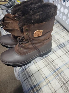 Sorel Caribou or Conquest Impermeable Hombres Nieve Senderismo Bota Talla 14 Elegante Marrón - Imagen 1 de 5