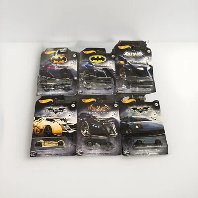 Hot Wheels 2017 Batman Set 6 Cars Batmobile Tumbler Arkham Lamborghini - Image 1 of 4