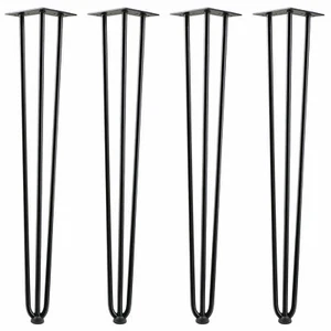 Tischbeine Hairpin Legs 4x Tischkufen Haarnadelbeine Stahl Metall Tischgestell - Bild 1 von 16