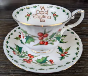 Vintage A Cup of Christmas Teetasse & Untertasse Set Bone China Waldman House - Bild 1 von 10