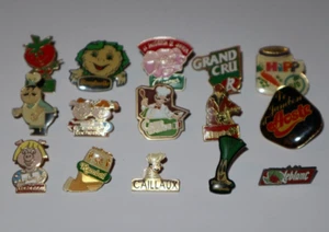 Lot de 15 Pin's + Attaches Thème Marques Alimentation Bonduelle Aoste Grand Cru - Picture 1 of 1