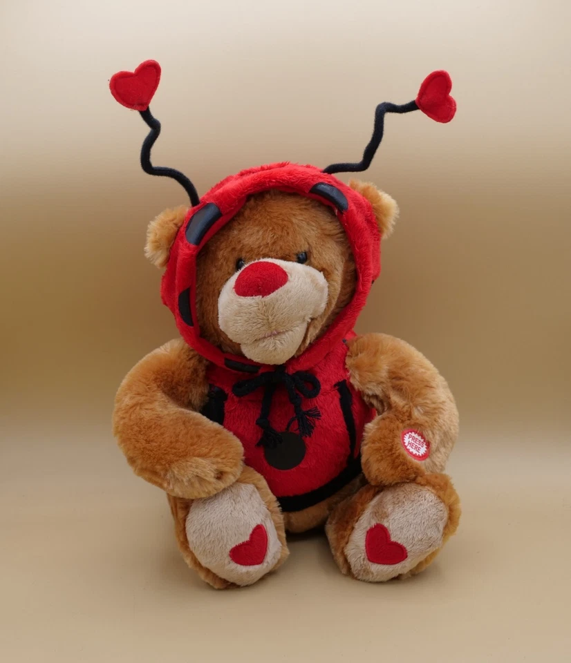 VALENTINES BEAR LADYBUG PLUSH TOY 12" - Image 1 of 4