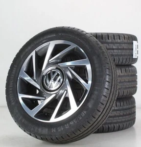 VW UP 1S Sommerräder Conti 15 Zoll Alufelgen Woodstock grau Felgen 1S0601025BM - Bild 1 von 6