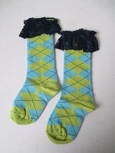 Neu mit Etikett Matilda Jane MALEN NACH ZAHLEN Irland Argyle marineblaue Spitzensocken Größe S - Bild 1 von 4