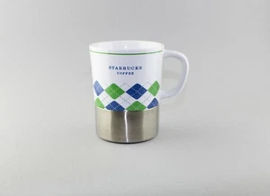 Collectors Starbucks Mug Stainless Steel-Argyle Diamond Blue Green 2006 - Picture 1 of 10