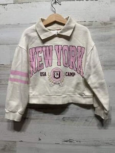 Girls Size 5/6 Zara New York Cropped Sweatshirt - Very Good Used Condition - Picture 1 of 3
