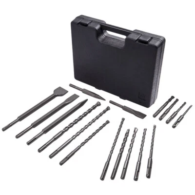 MAXPEEDINGRODS 17PC SDS Plus Rotary Hammer Drill Bit Chisel Set for Masonry Concrete Tile Brick