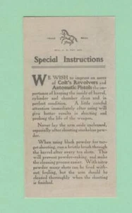 Colt Model Special Instructions Reproduction EARLY - Picture 1 of 1