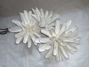 Artificial Fake Flower Heads With Stem Real Looking White Foam