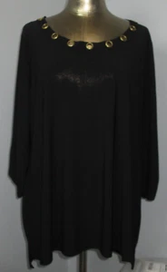 Blusa Belldini Negra Mujer Talla 1X Pecho 45 Rizos Acento 3/4 Sl. 219-33173 - Imagen 1 de 7