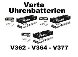Varta Watch Uhrenbatterie Batterie Knopfzellen für Uhren Varta V362 V364 V377