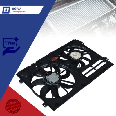 1K0959455ES Radiator Cooling Dual Fan Fit for Audi A3 TT Quattro 2.0L l4 2009-17 - Image 1 of 4