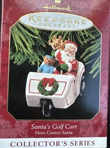 Hallmark Here Comes Santa Collector’s Series Golf Cart Santa Bear Deer - Picture 1 of 7