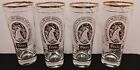 VINTAGE COLLECTIBLE Coors Beer Glasses Gold Colorado Mountain Waterfall Set of 4