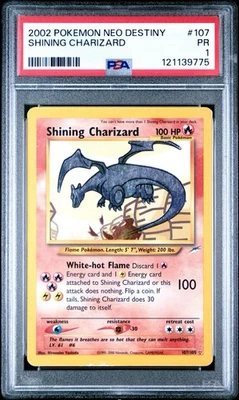 Shining Charizard 107/105 Neo Destiny Holo Card PSA 1 - Image 1 of 3