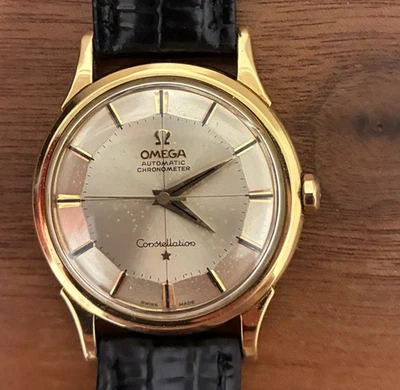 Omega созвездие пирог кастрюля, 18K твердое золото чехол 34 мм редкая - Изображение 1 из 4