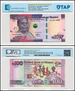 Nigeria 100 Naira, 2014, P-41a, UNC Commemorative, Authenticated - Picture 1 of 1