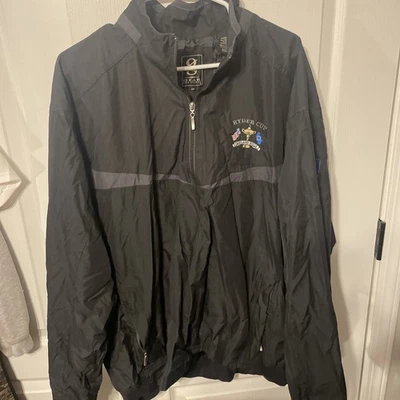 Chaqueta de Golf Ryder Cup Oakland Hills 2004 De Colección Cremallera Q Cortavientos Bandera Negra XX Foto 1 de 4