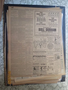 Tabak Geschichte Zeitung 48 BULL DURHAM THE SPORTSMAN AD 1893 DURHAM NC - Bild 1 von 1